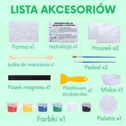 WOOPIE Zestaw Kreatywny z Farbami DIY Zrób Odlewy Gipsowe Figurki i Pomaluj - Zestaw Zwierzątka
