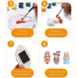 WOOPIE Zestaw Kreatywny z Farbami DIY Zrób Odlewy Gipsowe Figurki i Pomaluj - Laleczki