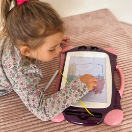 WOOPIE Znikopis Tablica Magnetyczna Kolorowa + 2 Stempelki Fioletowy