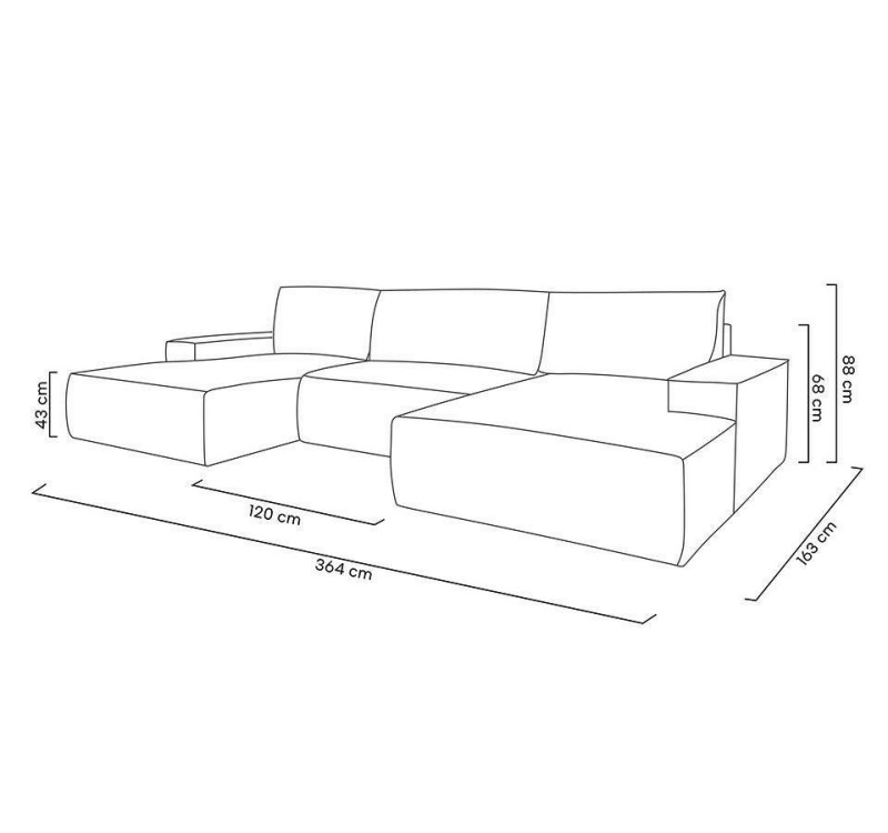 Narożnik PILLOW C1 z funkcją spania - I grupa tkanin