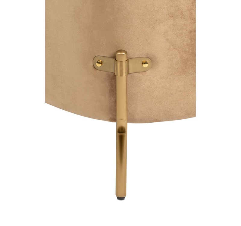 Fotel VENICE tkanina pepitka biało-brązowa - złota podstawa