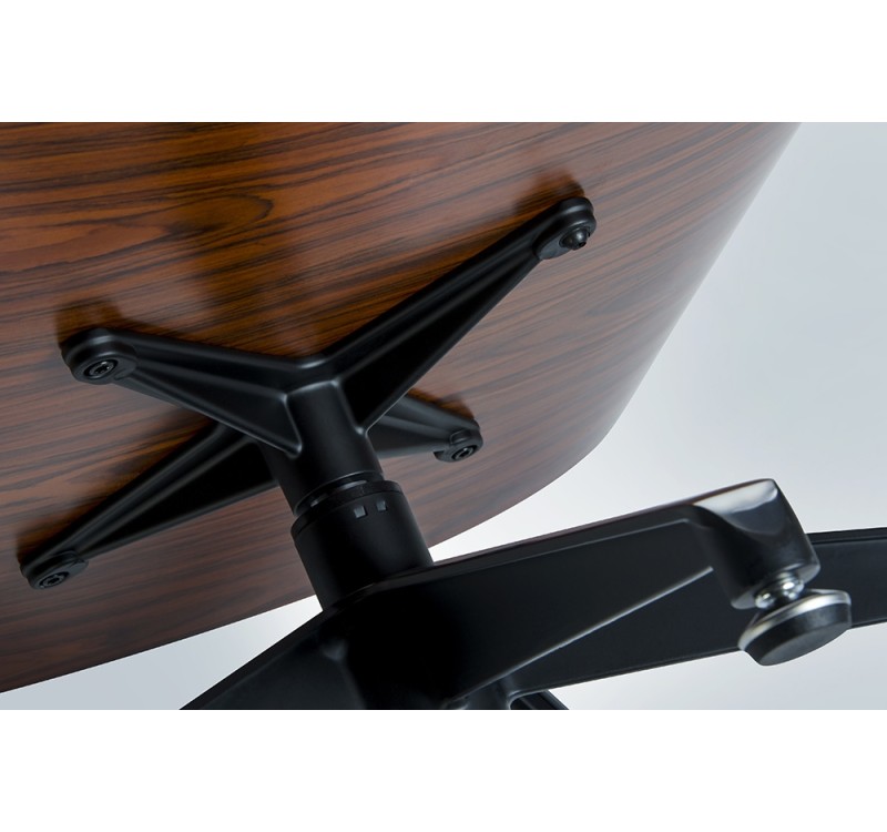 Fotel LOUNGE czarny / róża - skóra naturalna