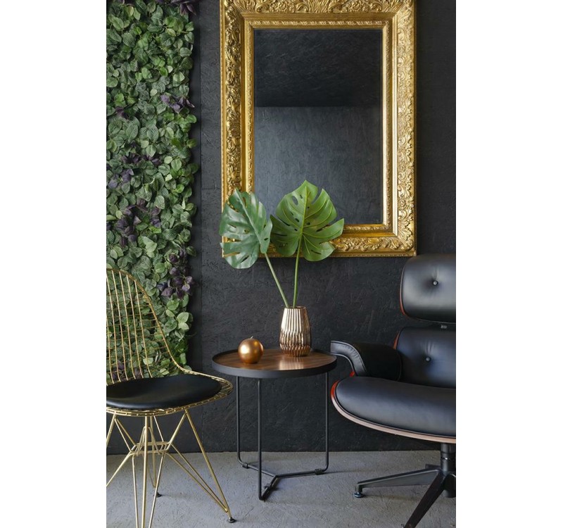 Fotel LOUNGE czarny / róża - skóra naturalna