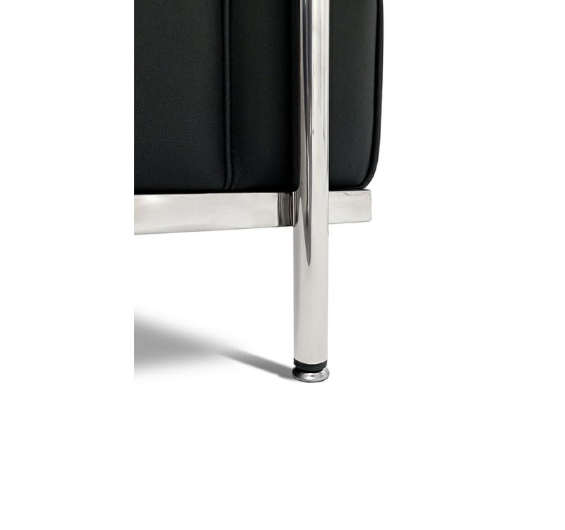 Fotel SOFT LC2 czarny - włoska skóra naturalna, chrom