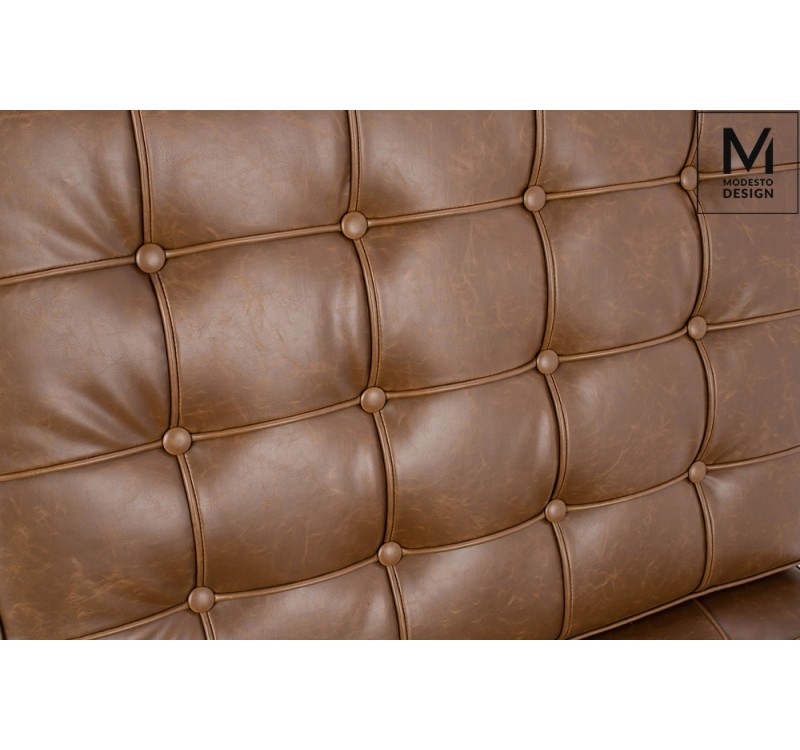 MODESTO fotel BARCELON VINTAGE PU - ekoskóra, stal polerowana