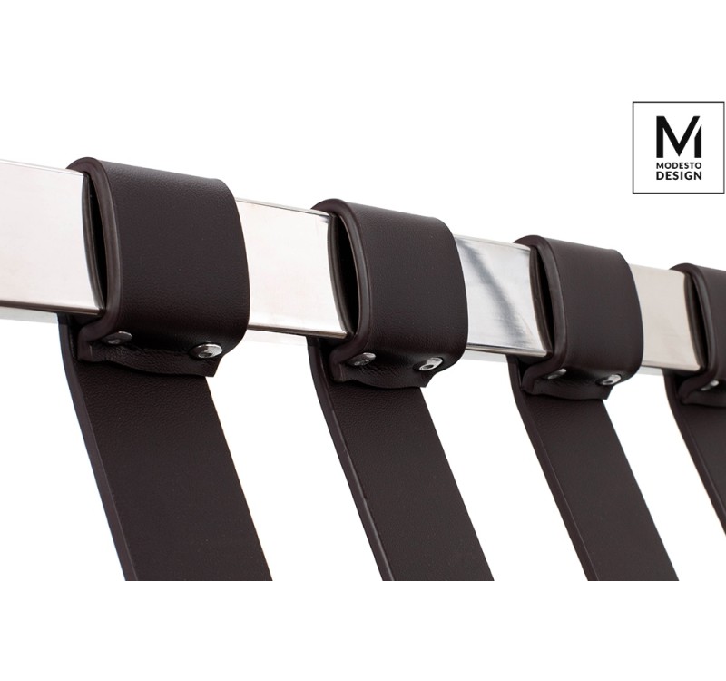 MODESTO fotel BARCELON VINTAGE PU - ekoskóra, stal polerowana