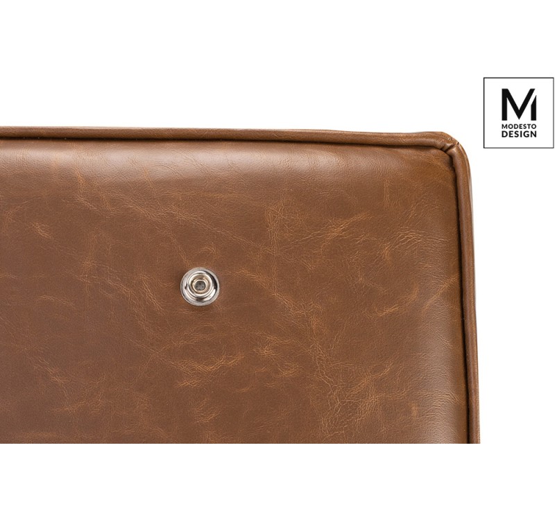 MODESTO fotel BARCELON VINTAGE PU - ekoskóra, stal polerowana