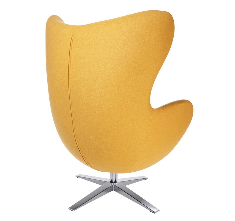 Fotel EGG SZEROKI musztardowy.13 - wełna, podstawa stal