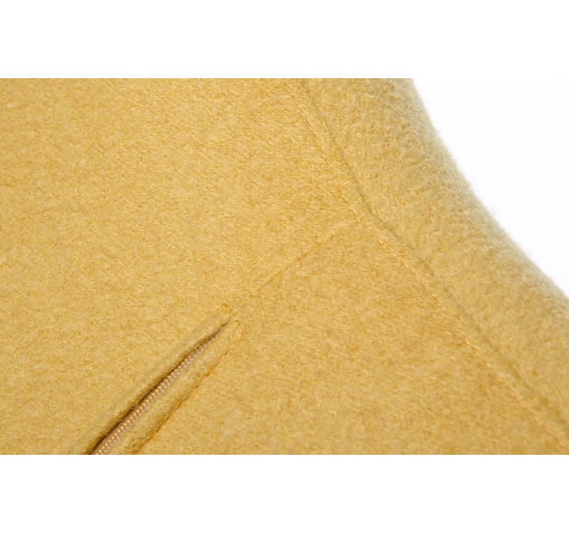 Fotel EGG SZEROKI musztardowy.13 - wełna, podstawa stal