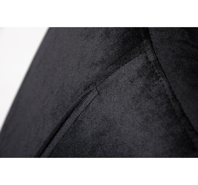 Fotel EGG SZEROKI VELVET czarny.50 - welur, podstawa stal