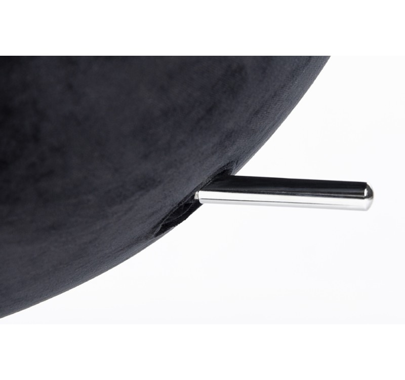 Fotel EGG SZEROKI VELVET czarny.50 - welur, podstawa stal