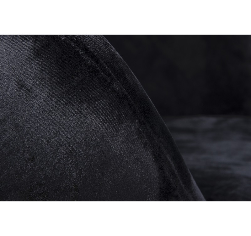 Fotel EGG SZEROKI VELVET czarny.50 - welur, podstawa stal