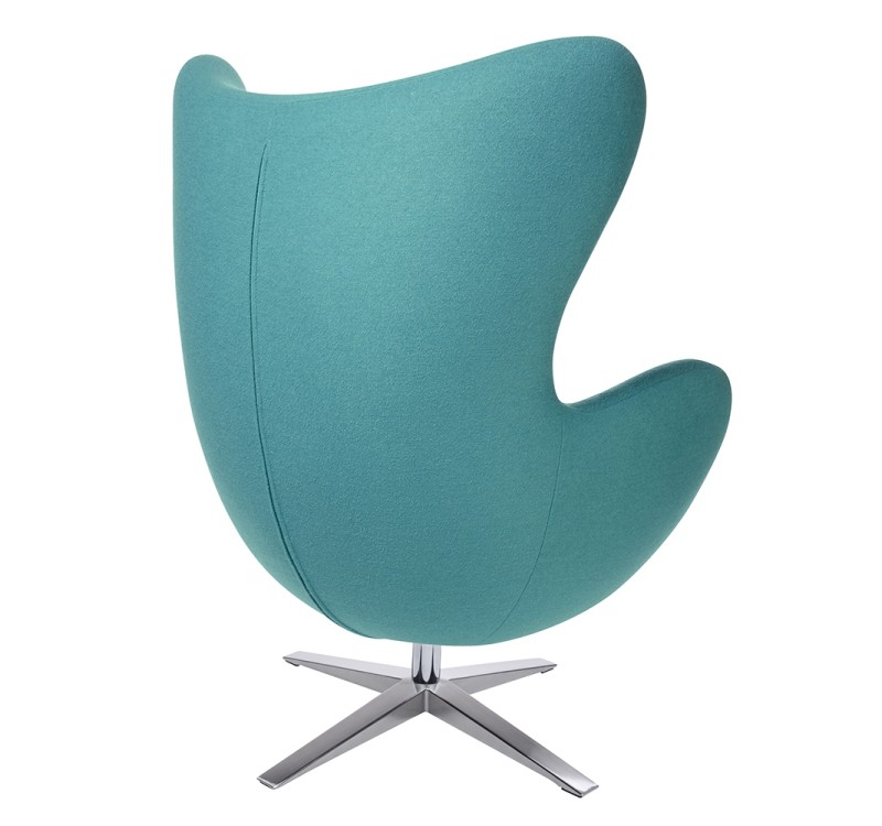 Fotel EGG SZEROKI turkusowy.12 - wełna, podstawa stal