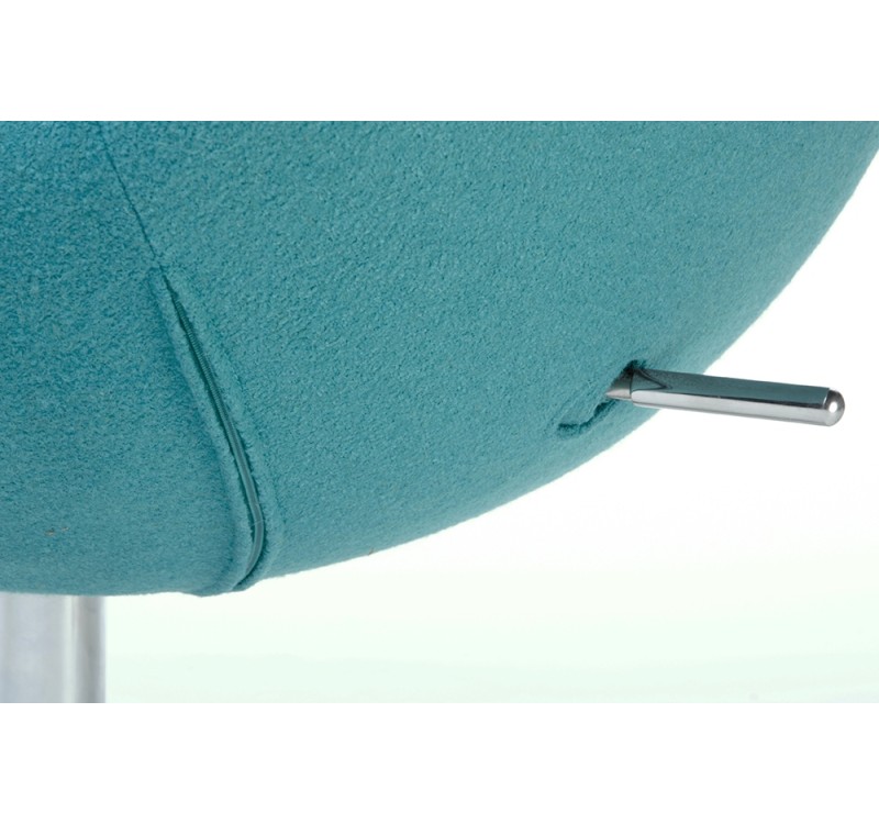Fotel EGG SZEROKI turkusowy.12 - wełna, podstawa stal