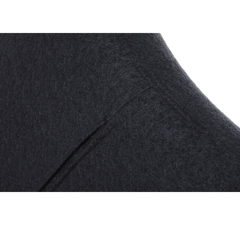 Fotel EGG SZEROKI ciemny szary.27 - wełna, podstawa stal