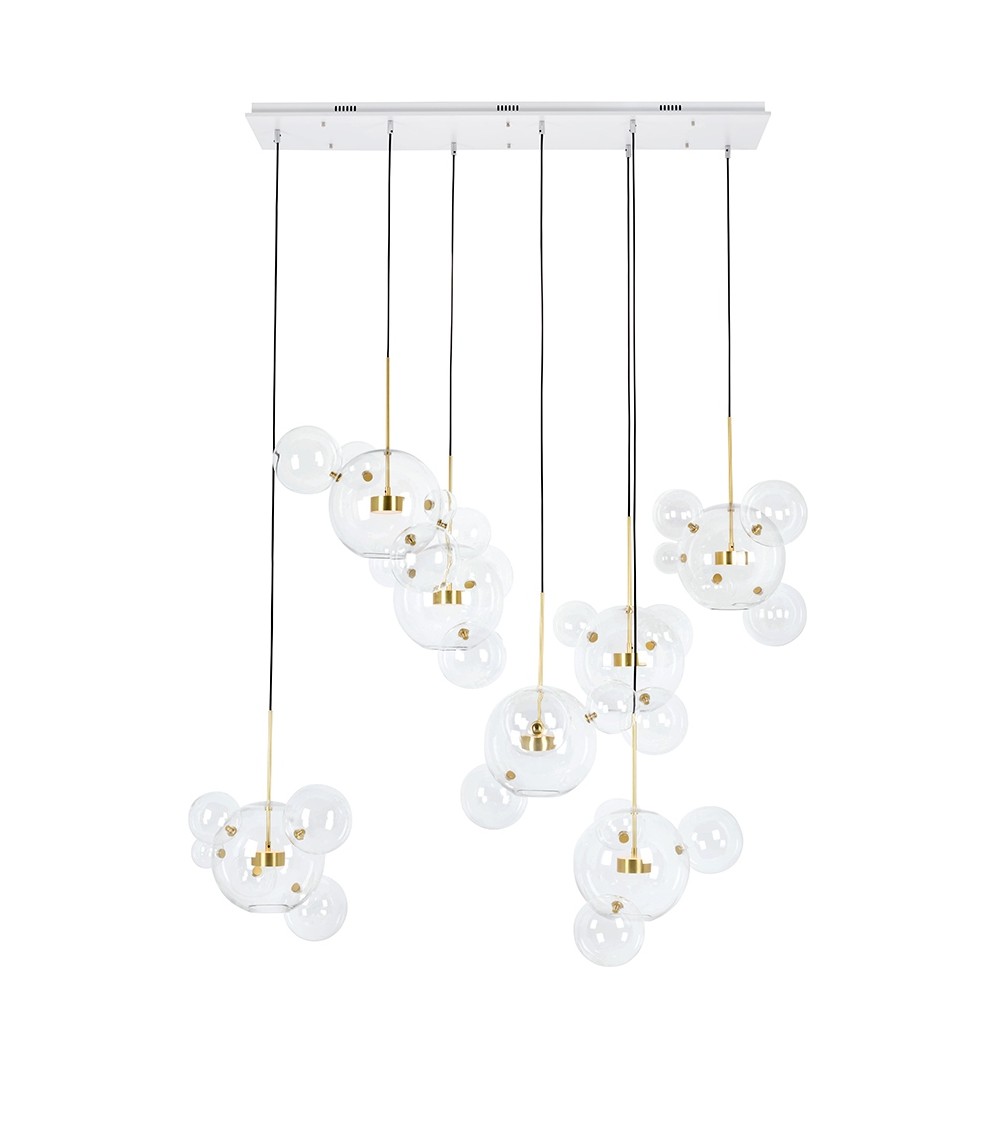 Lampa wisząca CAPRI LINE 7 złota - 420 LED, aluminium, szkło