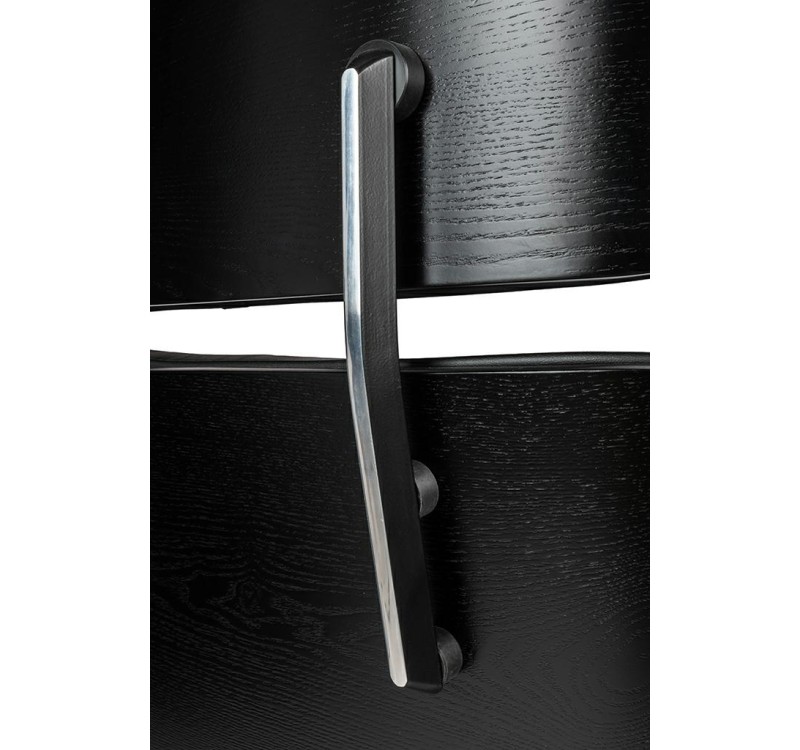 Fotel biurowy LOUNGE GUBERNATOR czarny - czarny jesion, skóra naturalna, podstawa czarna