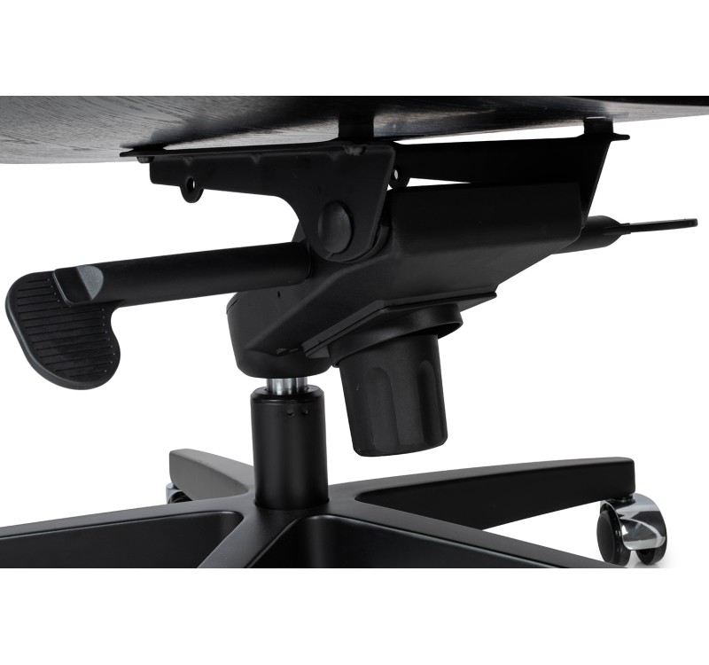 Fotel biurowy LOUNGE GUBERNATOR czarny - czarny jesion, skóra naturalna, podstawa czarna