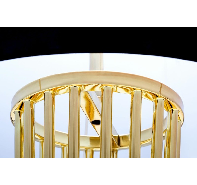 Lampa podłogowa HOLMES złota z czarnym kloszem -  metal