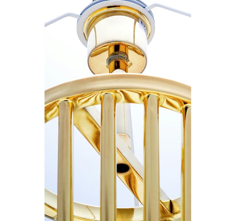 Lampa podłogowa HOLMES złota z czarnym kloszem -  metal