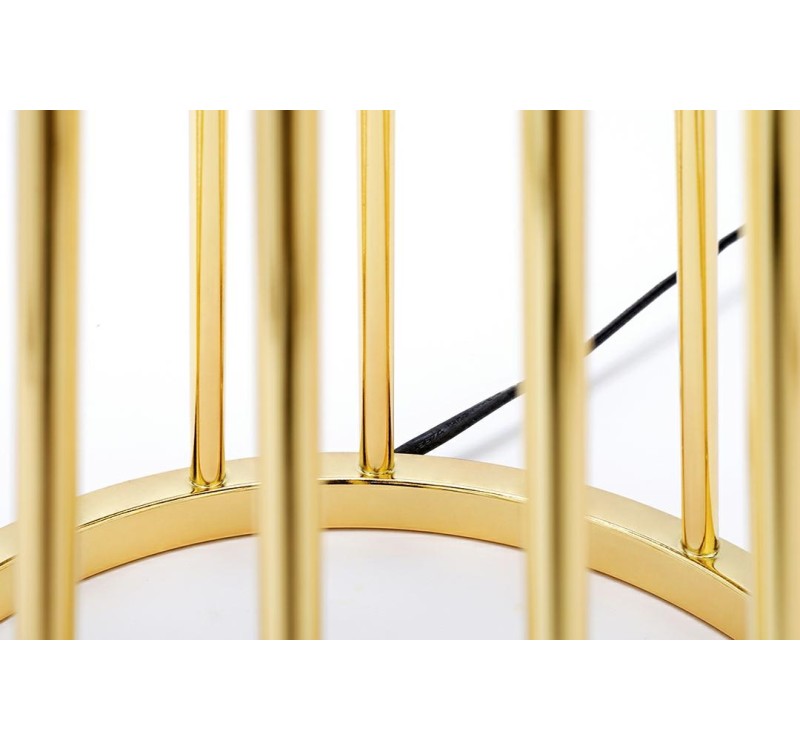 Lampa podłogowa HOLMES złota z czarnym kloszem -  metal