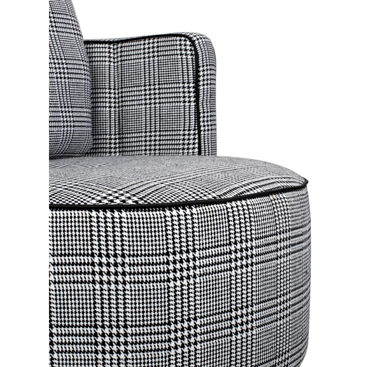 Fotel obrotowy TONDO pepitka biało-czarna