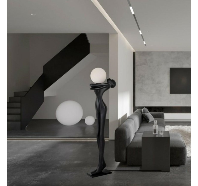 MOOSEE lampa podłogowa HUMAN MOON - włókno szklane, szkło