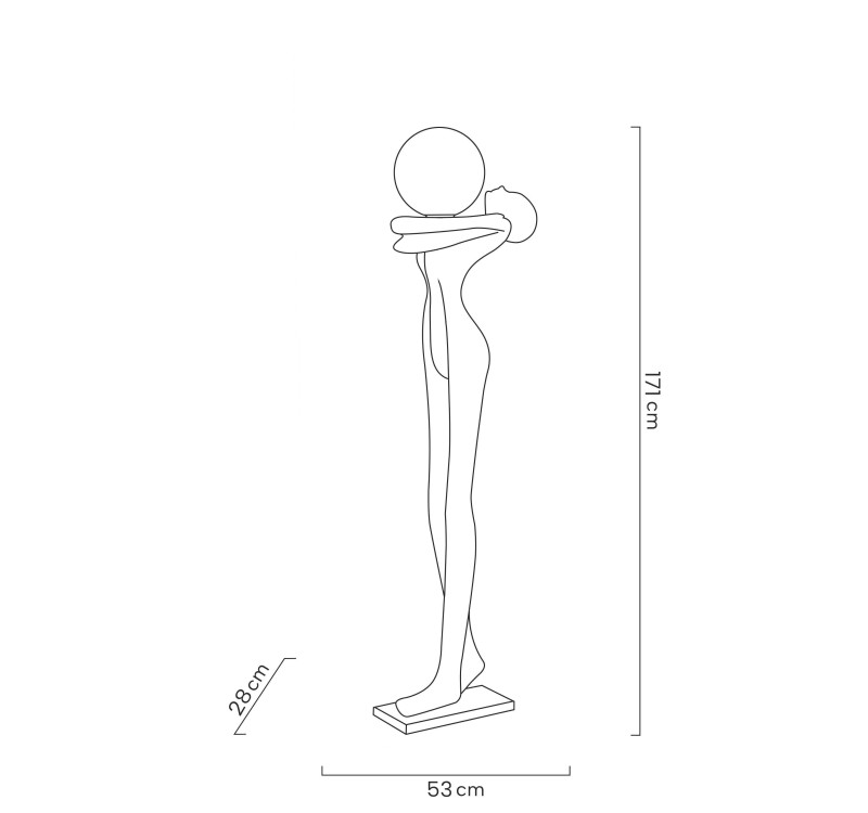 MOOSEE lampa podłogowa HUMAN MOON - włókno szklane, szkło