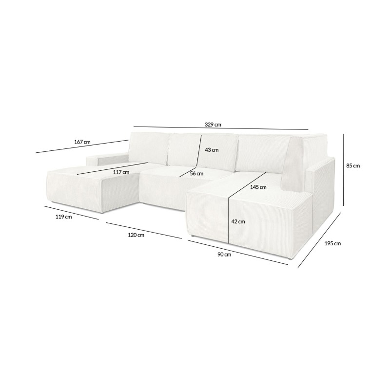 Narożnik PILLOW C2 120 z funkcją spania - II grupa tkanin