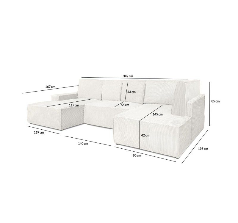 Narożnik PILLOW C2 140 z funkcją spania - I grupa tkanin