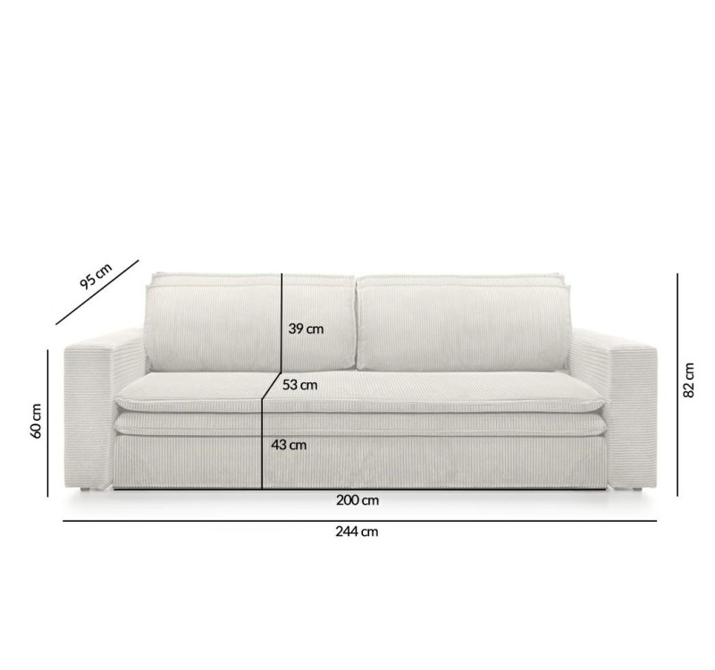 Sofa SENSE z funkcją spania - I grupa tkanin