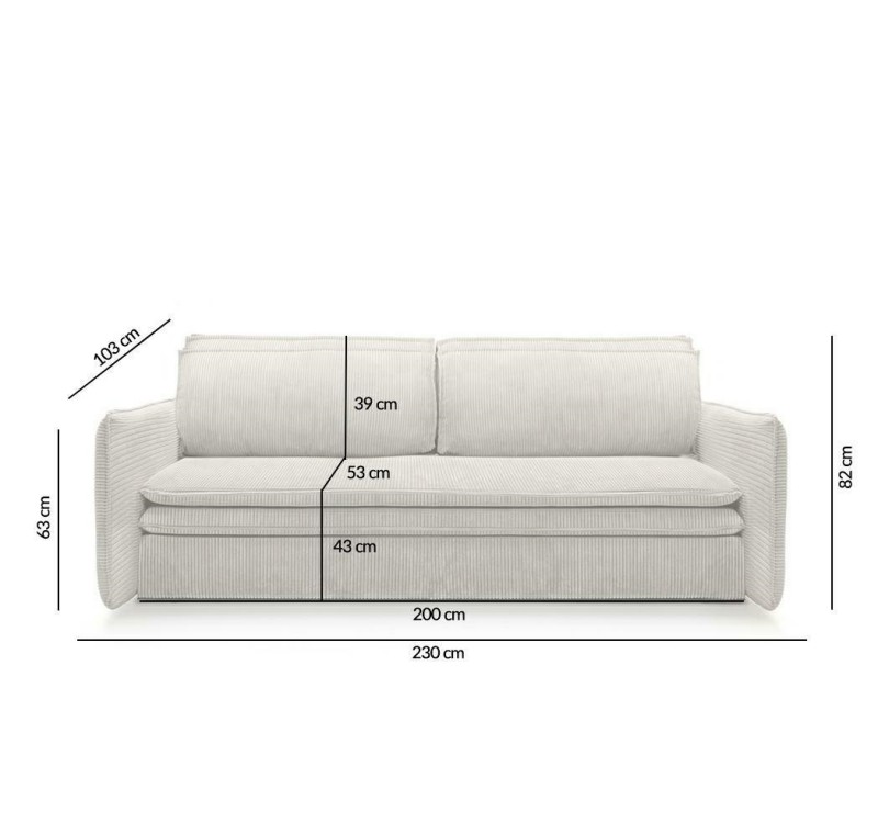 Sofa SENSE SLIM z funkcją spania - I grupa tkanin