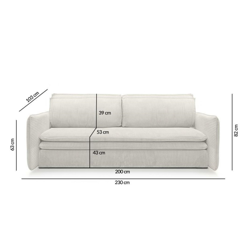 Sofa SENSE SLIM z funkcją spania - II grupa tkanin