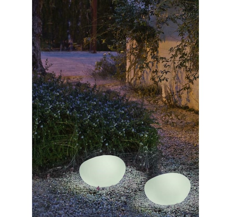 NEW GARDEN lampa ogrodowa PETRA 40 SOLAR & BATTERY biała