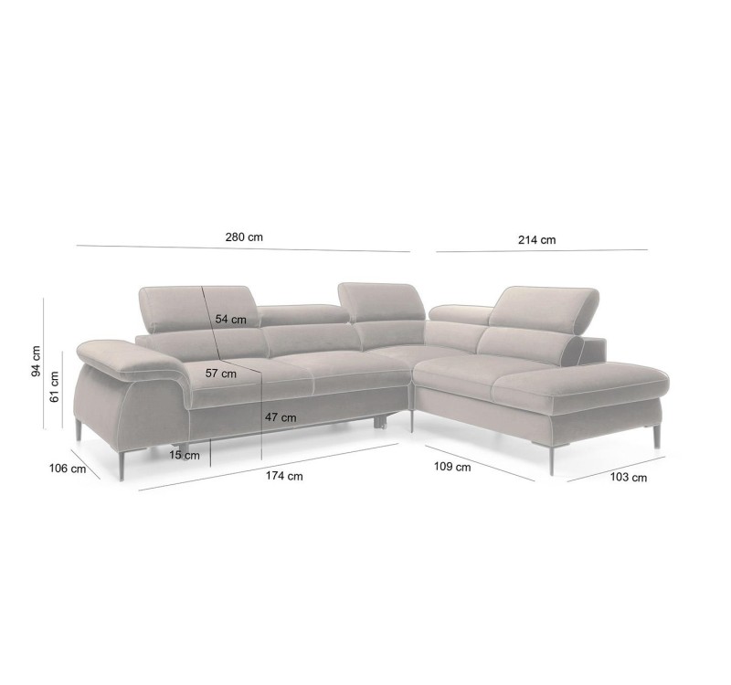 Narożnik EDIE LARGE z funkcją spania - II grupa tkanin