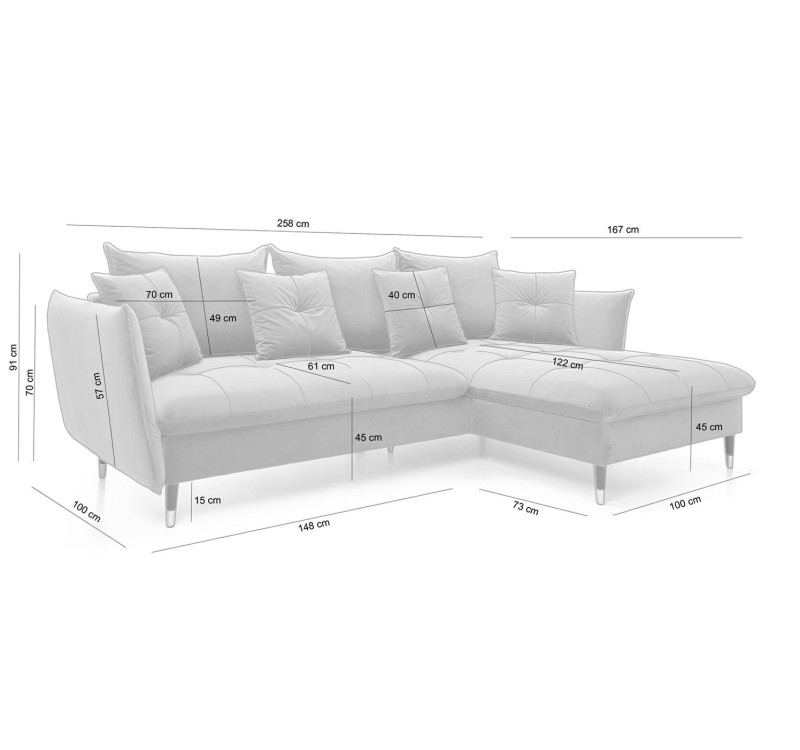 Narożnik NIKI z funkcją spania - II grupa tkanin