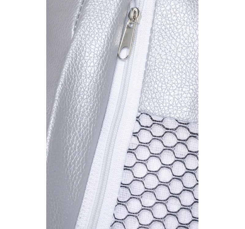 Fotel BUBBLE STAND 2 poduszka srebrna - akryl, chrom, ekoskóra