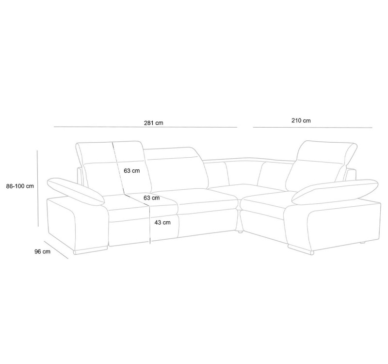 Narożnik CONTINENTAL S z funkcją spania - II grupa tkanin