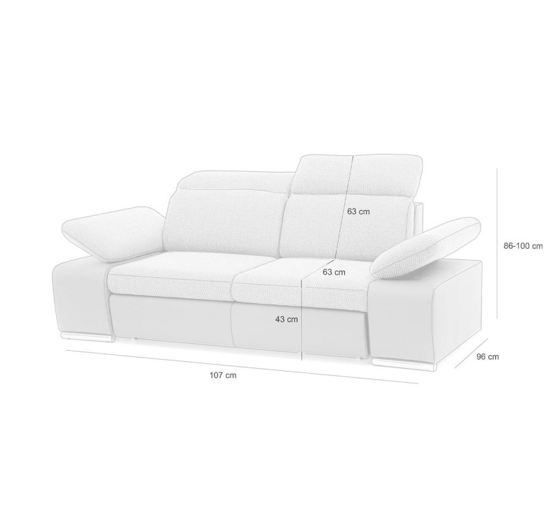 Sofa CONTINENTAL z funkcją spania - II grupa tkanin