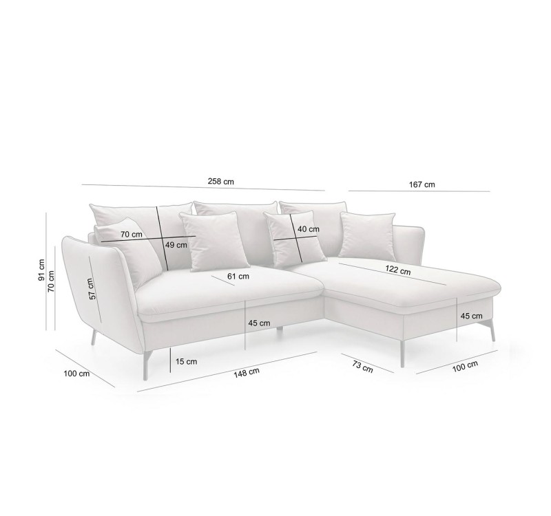 Narożnik WILIAM z funkcją spania - I grupa tkanin