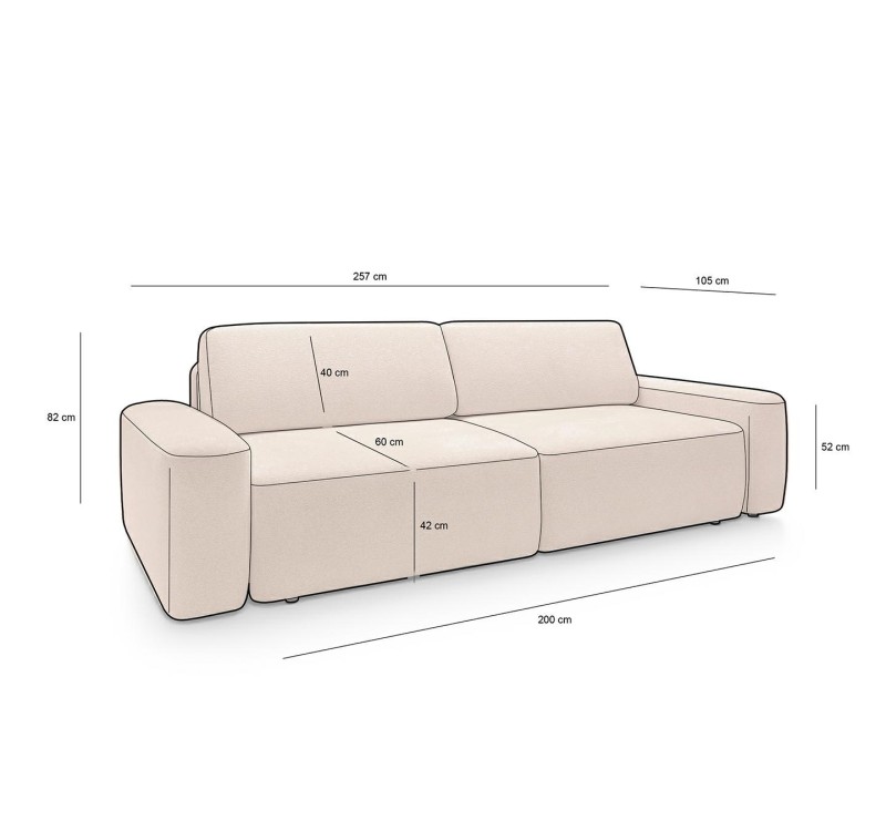 Sofa MIA z funkcją spania - II grupa tkanin