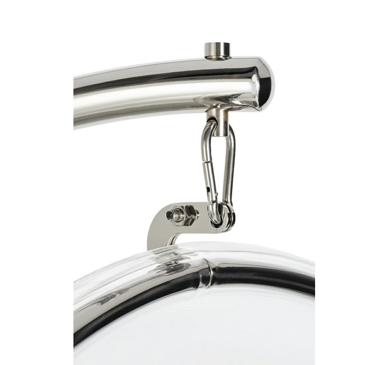 Fotel BUBBLE STAND poduszka czarna - podstawa chrom, korpus akryl, poduszka ekoskóra