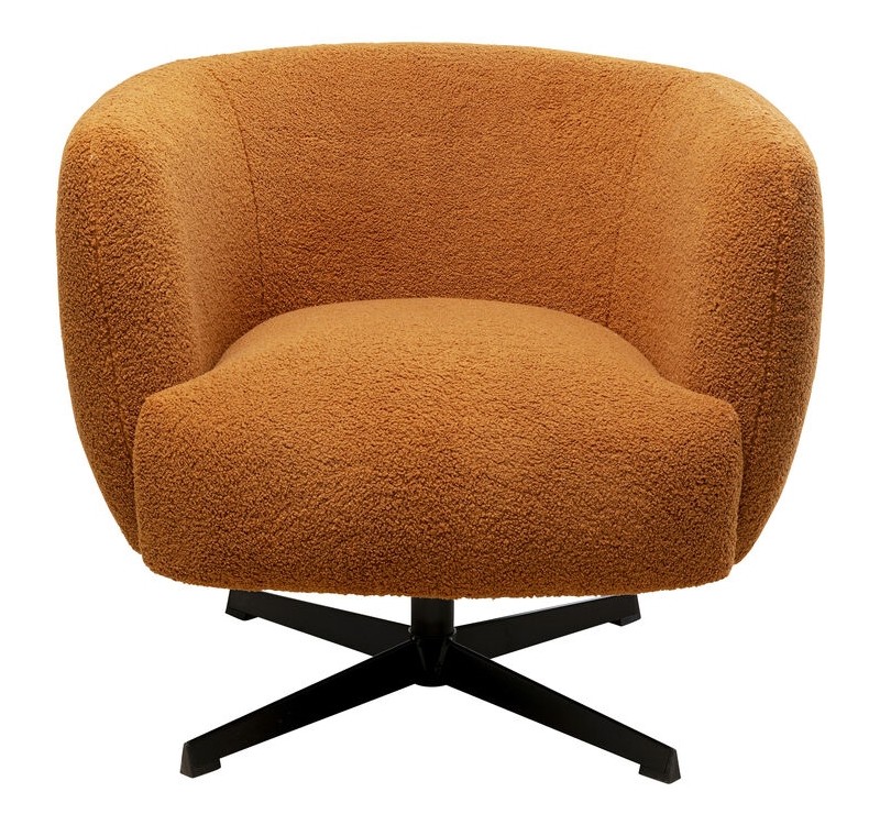 KARE fotel obrotowy PEONY pomarańczowy