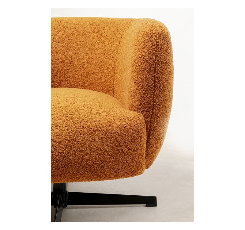 KARE fotel obrotowy PEONY pomarańczowy