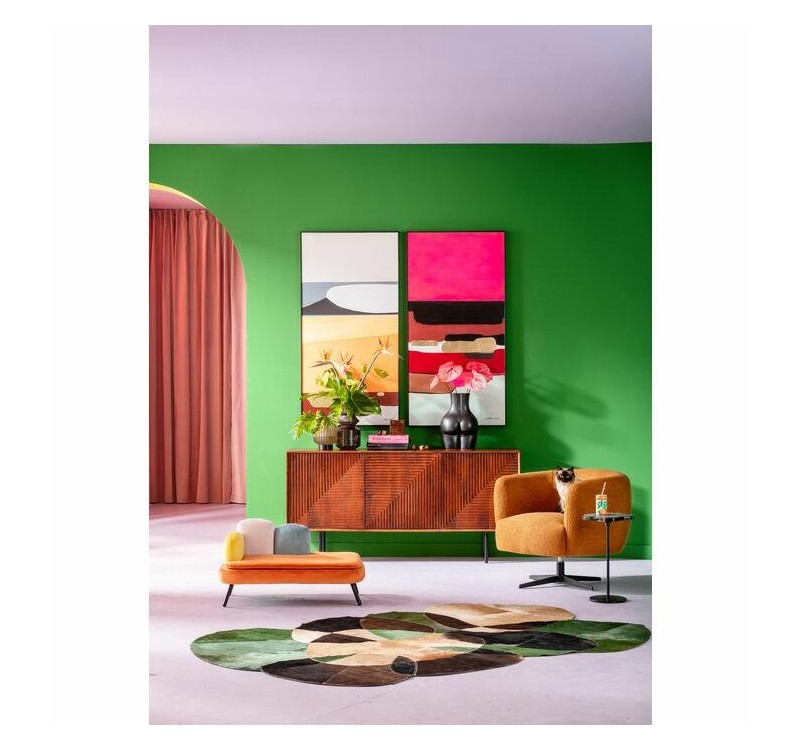 KARE fotel obrotowy PEONY pomarańczowy