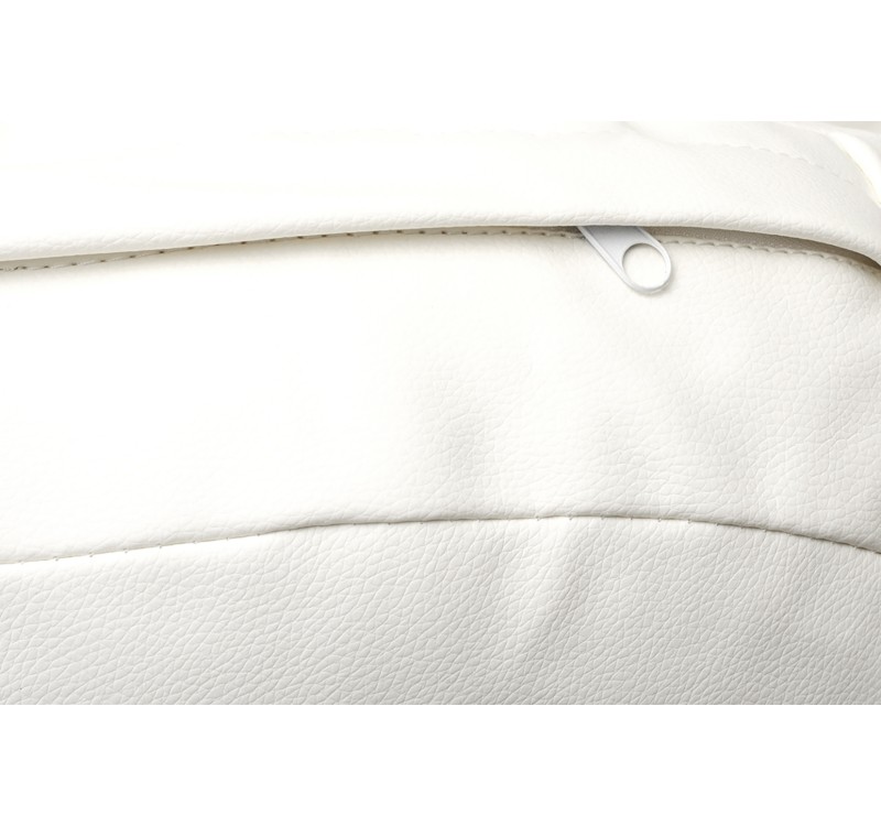 Fotel wiszący BUBBLE poduszka  biała - korpus akryl, poduszka ekoskóra