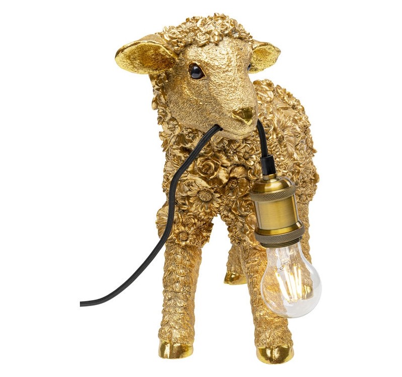 KARE lampa stołowa FLOWER SHEEP 36 cm złota