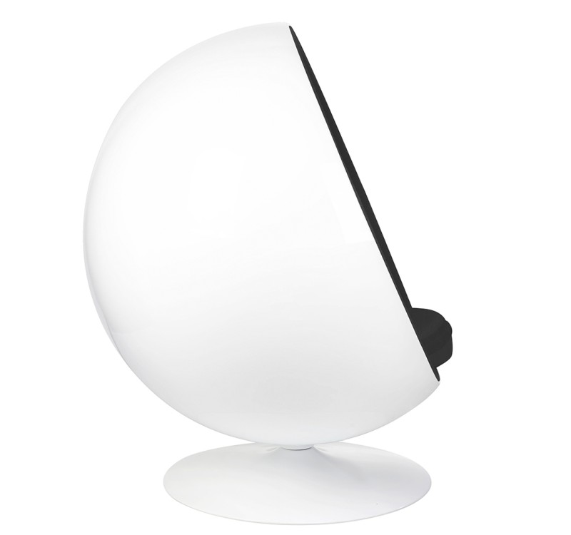 Fotel BALL biało-czarny - włókno szklane