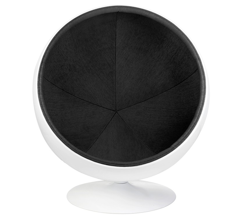 Fotel BALL biało-czarny - włókno szklane