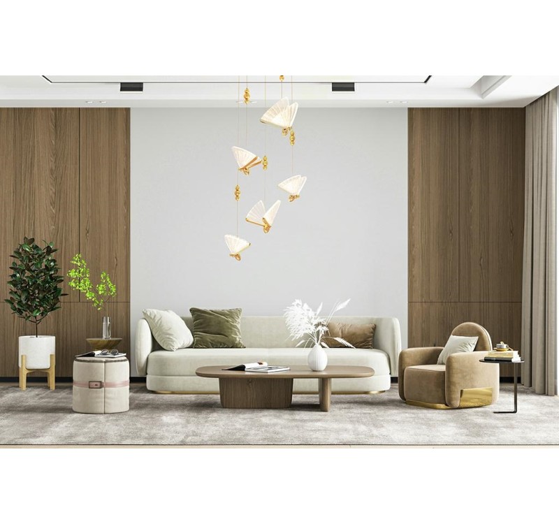 MOOSEE lampa wisząca BUTTERFLY DISC 5     złota
